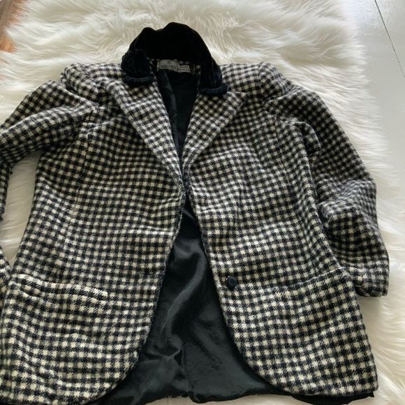 Vintage Valentino boutique jacket houndstooth timeless fashion office siren - Picture 7 of 10